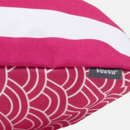 icon Indoor And Outdoor Deck Stripe Set Of 2 Pink Waterproof Filled Cushion - thumbnail 5