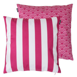 icon Indoor And Outdoor Deck Stripe Set Of 2 Pink Waterproof Filled Cushion