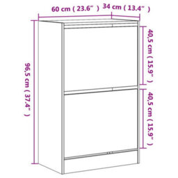 Walplus Shoe Cabinet Sonoma Oak 60X34X96.5 Cm Engineered Wood - thumbnail 9