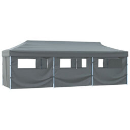 Walplus Folding Pop-Up Party Tent Garden Gazebo Canopy With 8 Sidewalls 3X9 M Anthracite - thumbnail 1