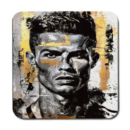 Benjamin Tate Design Abstract Art Placemat And Coaster Set With Gold Accents On Wood Base Limited Edition - thumbnail 3
