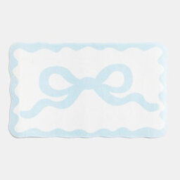 Ohs Bow Velvet Bath Mat Soft Absorbent Shower Rug - thumbnail 3