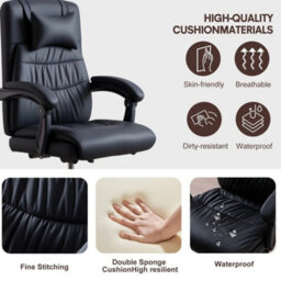 Black Without Footrest   Ergonomic Executive Swivel Office Chair Recliner High Back Computer Desk Chair - thumbnail 4