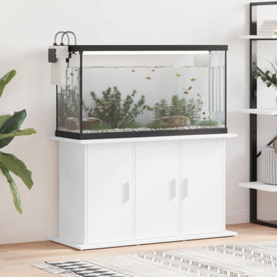 Walplus Aquarium Stand White 101X41X58 Cm - Engineered Wood Cabinet With 6 Door Compartments (Fish Tank Not Included) - image 1