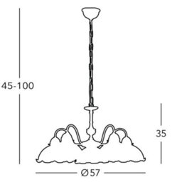 Luminosa Lighting Luminosa Nonna Cottage Style Glass 5 Arm Chandelier Matt Antique Brass, 5X E27 - thumbnail 2