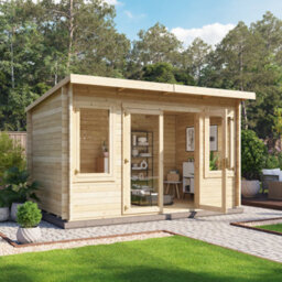 Billyoh Fraya Pent Log Cabin - 4.0M X 2.5M (13 X 8Ft) - 28mm - thumbnail 1