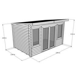 Billyoh Fraya Pent Log Cabin - 4.0M X 2.5M (13 X 8Ft) - 28mm - thumbnail 7