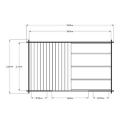 Billyoh Fraya Pent Log Cabin - 4.0M X 2.5M (13 X 8Ft) - 28mm - thumbnail 6