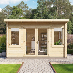 Billyoh Fraya Pent Log Cabin - 4.0M X 2.5M (13 X 8Ft) - 28mm - thumbnail 2