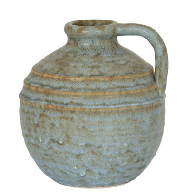 Hill Interiors Capella Krater Large Jug Vase - Ceramic - L20 X W20 X H23 Cm - Grey - image 1