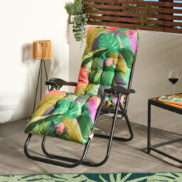 Ohs Palm Print Gravity Chair Seat Cushion Outdoor Garden Water Resistant - thumbnail 1