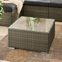 Furniturebox Uk Orlando Grey Rattan Garden Coffee Table + Ice Bucket - thumbnail 3