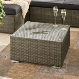 Furniturebox Uk Orlando Grey Rattan Garden Coffee Table + Ice Bucket - thumbnail 2