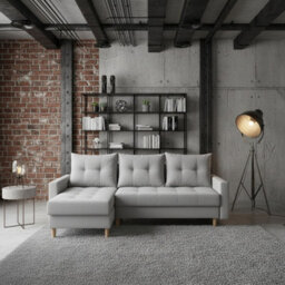Bodo Modern Scandi Sofa Comfortable Fabric Upholstered Settee Minimalist 3 Seater Couch For Living Room Light Grey - thumbnail 1