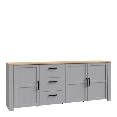 Furniture To Go Bohol Large Sideboard In Riviera Oak/grey Oak - image 1