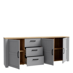 Furniture To Go Bohol Large Sideboard In Riviera Oak/grey Oak - thumbnail 3