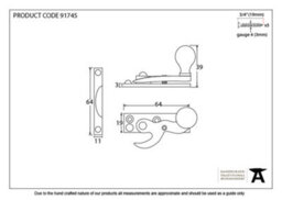From The Anvil Aged Bronze Prestbury Sash Hook Fastener - thumbnail 2