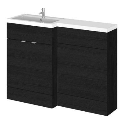 Hudson Reed Fusion 1200mm Left-Hand Basin & Wc Unit, Charcoal Black Matt, Floor-Standing - image 1