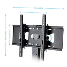 Heavy Duty Tv Floor Stand With Mount For 32 To 65 Inch Tvs And Two Storage Shelves - thumbnail 3