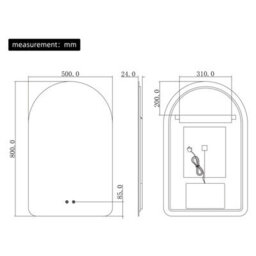 Fascinate Arched Led Bathroom Mirror - 80X50Cm Tempered Glass Backlit Wall Mirror, Anti-Fog, Dimmable 3 Colour Light, Ip44 - thumbnail 7