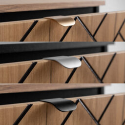 Heze Furniture Trend Herringbone Pattern Door 120Cm Bathroom Cabinet Vanity Unit With Worktop Gold Craft Oak & Black - thumbnail 6