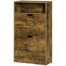 FURNOLD 2 Drawer Hallway Shoe Storage Cabinet With Shelf Rustic - thumbnail 7