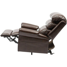 Loops Comfortable Wall Hugging Rise And Recline Lounge Chair In Chestnut Pu Leather - thumbnail 5