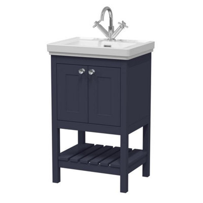 Dezine Colorado 500mm Indigo Blue 1 Tap Hole Floorstanding Vanity Unit - image 1