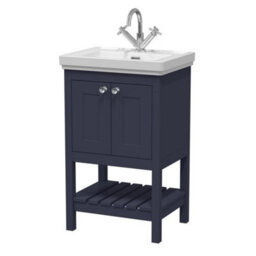 Dezine Colorado 500mm Indigo Blue 1 Tap Hole Floorstanding Vanity Unit - thumbnail 1