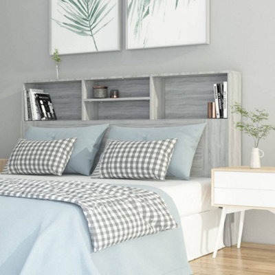 Vidaxl Headboard Cabinet Grey Sonoma 160X19X103.5 Cm Headboard Cabinets - image 1