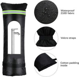 Set Of 2 Outdoor Faucet Covers For Winter Frost Protection, Large 25 X 13 Inch Covers, Co - thumbnail 3