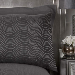 Smart Living Luxury Hotel Quality Lurex Jacquard Swirl Duvet Cover With Pillowcases - thumbnail 2