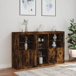 Berkfield Sideboard With Led Lights Smoked Oak 162X37X100 Cm - thumbnail 4