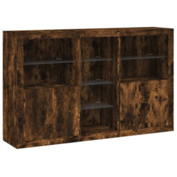 Berkfield Sideboard With Led Lights Smoked Oak 162X37X100 Cm - thumbnail 3