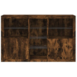 Berkfield Sideboard With Led Lights Smoked Oak 162X37X100 Cm - thumbnail 6