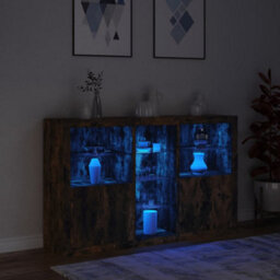 Berkfield Sideboard With Led Lights Smoked Oak 162X37X100 Cm - thumbnail 5