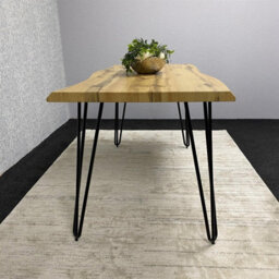 Kosy Koala Wooden Dining Table With Metal Hairpin Legs For Dining Room, Work, Or Study (Length 117 Cm) - thumbnail 4