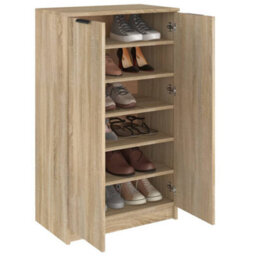 Berkfield Shoe Cabinet Sonoma Oak 59X35X100 Cm Engineered Wood - thumbnail 4