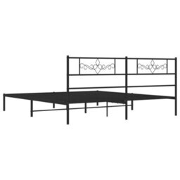 Berkfield Metal Bed Frame With Headboard Black 180X200 Cm 6Ft Super King Size - thumbnail 7