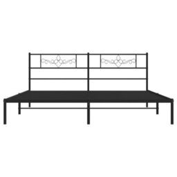Berkfield Metal Bed Frame With Headboard Black 180X200 Cm 6Ft Super King Size - thumbnail 5