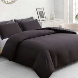 Lazzaro 100% Premium Brushed Microfiber King Duvet Cover Reversible Hotel Quality Bedding Set - thumbnail 2
