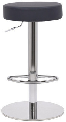 Lamboro Semplice Deluxe Breakfast Bar Stool, Chrome Footrest, Height Adjustable Swivel Gas Lift, Home Bar & Kitchen Barstool, Black - image 1