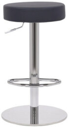 Lamboro Semplice Deluxe Breakfast Bar Stool, Chrome Footrest, Height Adjustable Swivel Gas Lift, Home Bar & Kitchen Barstool, Black - thumbnail 1