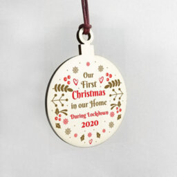 Red Ocean Our First Christmas In Our Home Lockdown Christmas Tree Decoration Couple Gift - thumbnail 4