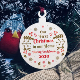 Red Ocean Our First Christmas In Our Home Lockdown Christmas Tree Decoration Couple Gift