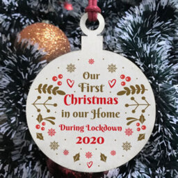 Red Ocean Our First Christmas In Our Home Lockdown Christmas Tree Decoration Couple Gift - thumbnail 3