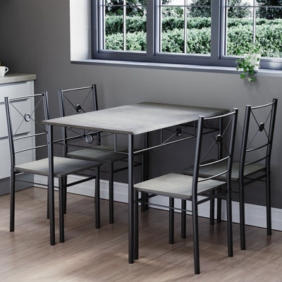 Lassic Vida Designs Roslyn 4 Seater Dining Set, Concrete Grey - image 1