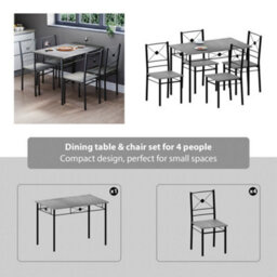 Lassic Vida Designs Roslyn 4 Seater Dining Set, Concrete Grey - thumbnail 6