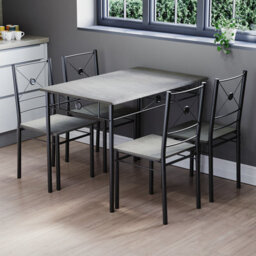 Lassic Vida Designs Roslyn 4 Seater Dining Set, Concrete Grey - thumbnail 2