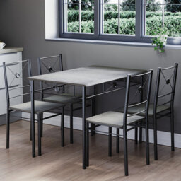 Lassic Vida Designs Roslyn 4 Seater Dining Set, Concrete Grey